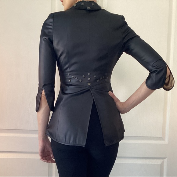 Arrogant Cat Satin Dress Jacket with Studs Size S - Picture 2 of 3